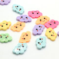 100 ชิ้นที่มีสีสัน Kawaii แบนกลับเรซิ่นเมฆด้วยใบหน้ายิ้ม DIY เรซิ่น Cabochons สำหรับงานฝีมือทำอุปกรณ์เสริม