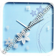 Light Blue Flower Plastic Wall Clock