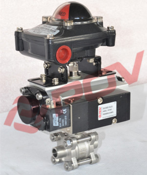 3pc clamps pneumatic stainless steel ball valve with solenoid valve
