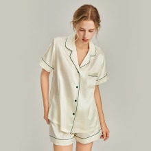 Women's 100% Silk Two-Piece Pajama Set for Spring and Autumn