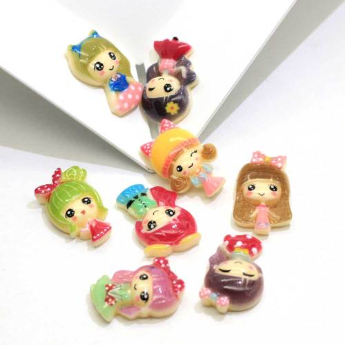 Hotsale Petite Fille Princesse Assorti Mignon Résine Cabochon Flatbacks Kawaii Cheveux Arcs Centre Artisanat Bricolage