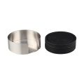Stainless Steel Holder with Black DrinkSilicone Coaster Set