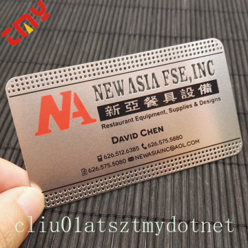 Stainless Steel Metal Business Card,Custom Etching Spot Colors Metal Business Card Cut Through Areas