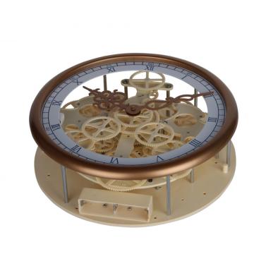 Round Gear Wanduhr mit goldenem Rahmen