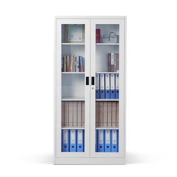 Factory Price Metal Filing Cabinets: Swing Glass Door Storage Document Cabinets