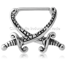 Surgical Steel Kool Katana Nipple Clicker Swords