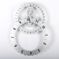 Grande horloge murale à engrenages en argent blanc pour bureau