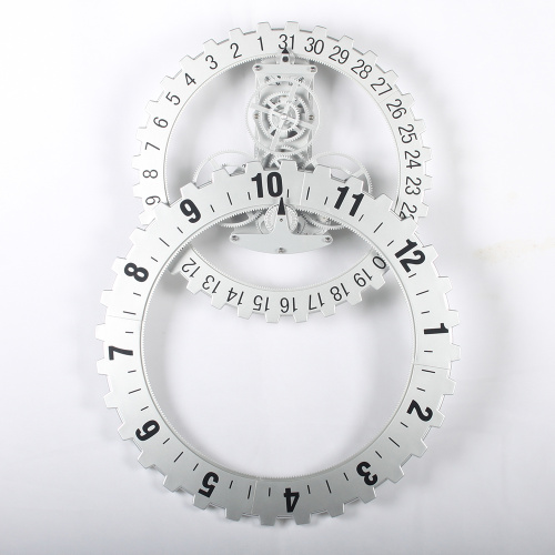 Grande horloge murale à engrenages en argent blanc pour bureau