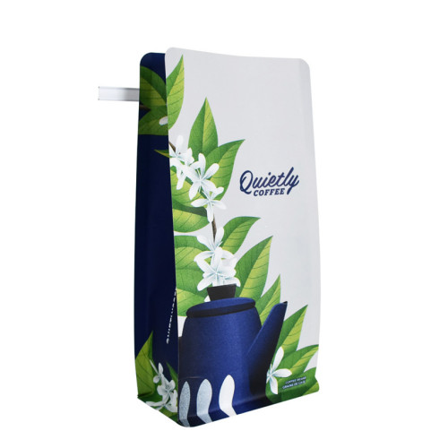 Compostable flat bottom coffee packaging pouch printing