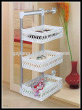 Three-layer pull out storage basket for wardrobe