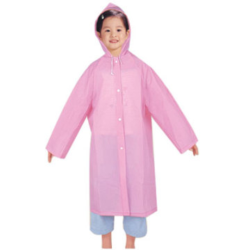 EVA ของเด็กหญิงสีชมพูเสื้อกันฝน