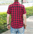 Filato tinto breve plaid camicia manica