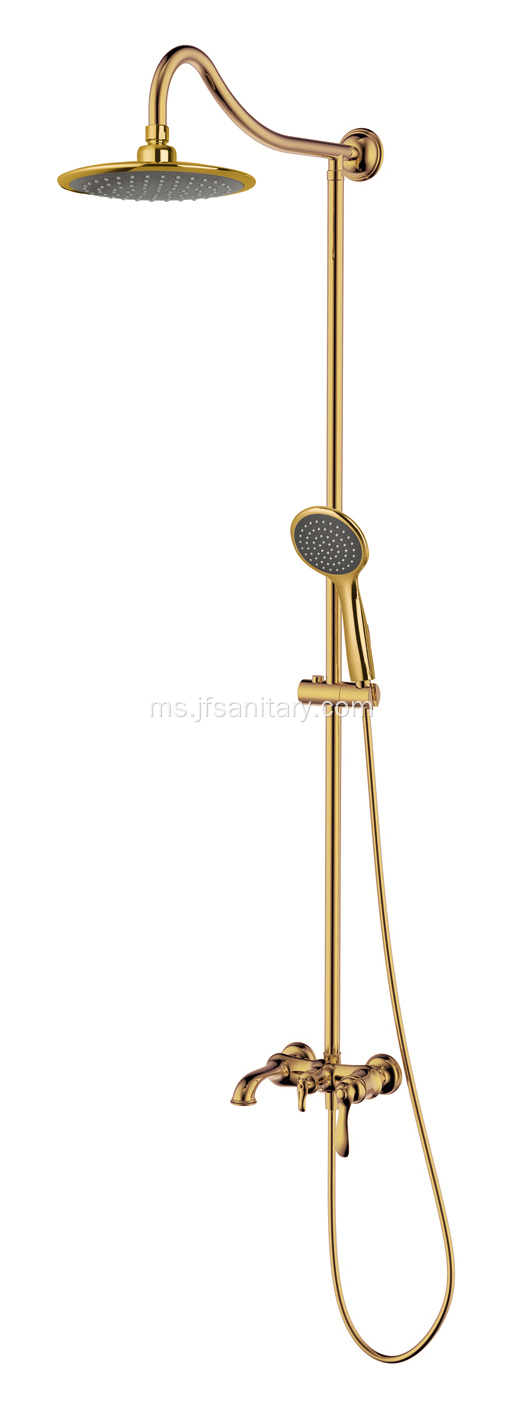 Hot Sell Brass Rain Shower Set Gold Combo