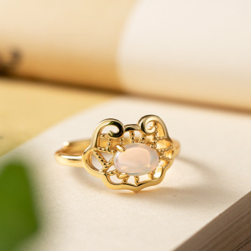 S925 Silver Opal Stone Simple And Versatile Rings