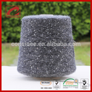 Fashion wool polyester blended paillette yarn fancy sequins yarn