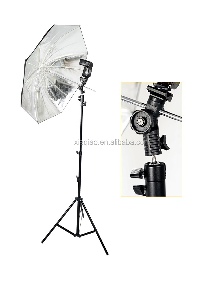Kärna Metallkamera E Typ Blixt Sko Paraplyhållare Montering Ljusstativ Fäste Svängbar
