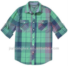 Button-down Collar Men's Plaid Dress Shirt
