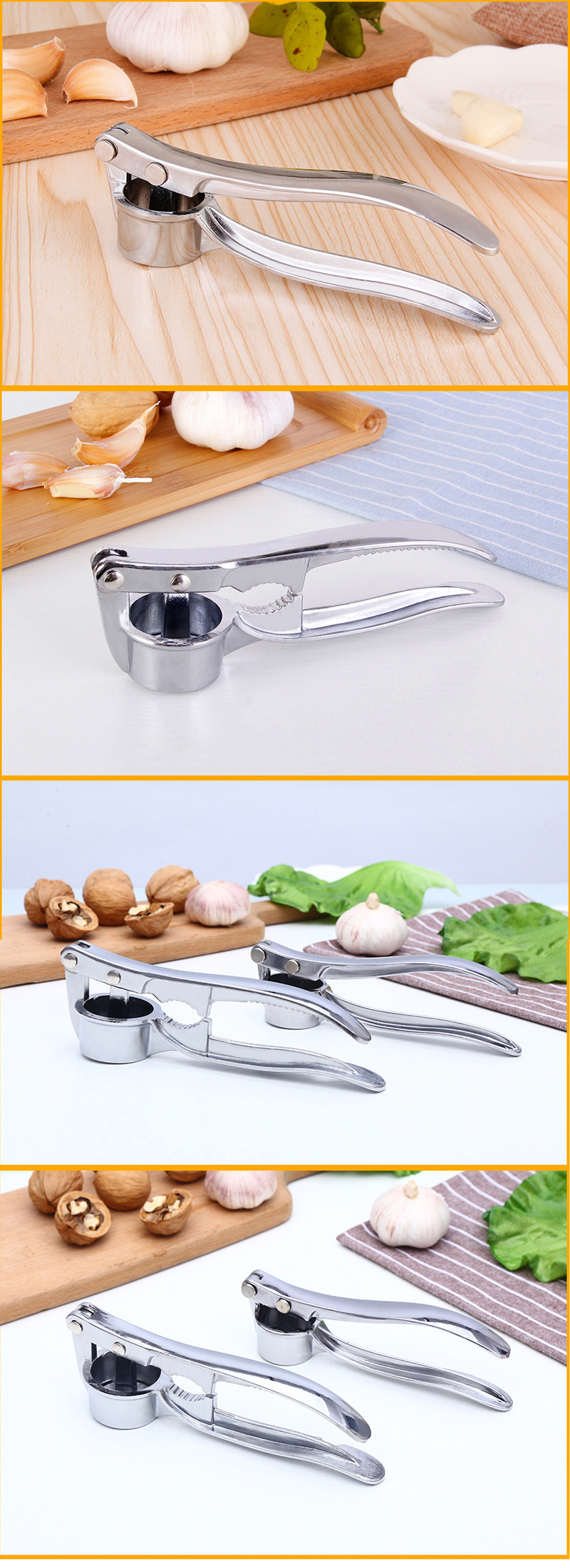 Multifunction Walnut Nut Opener Clip Aluminum Garlic Press Mincer 2021