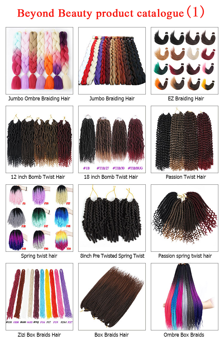 hot selling pre stretched braiding hair crochet twist braids synthetic hair Braiding