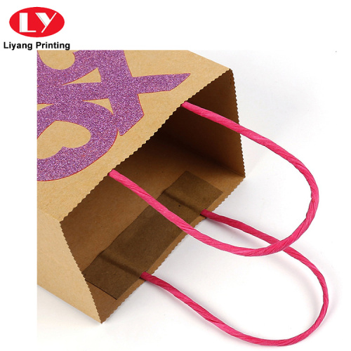 Recycler le sac de papier cadeau Kraft brun personnalisé