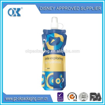 foldable water bag/sport water bottle plastic/spout bag