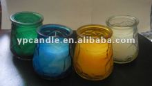 church candle,with colored glassed