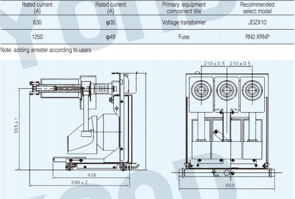 PT disconnector Isolated handcart for 12kv 24kv switchgear cabinet