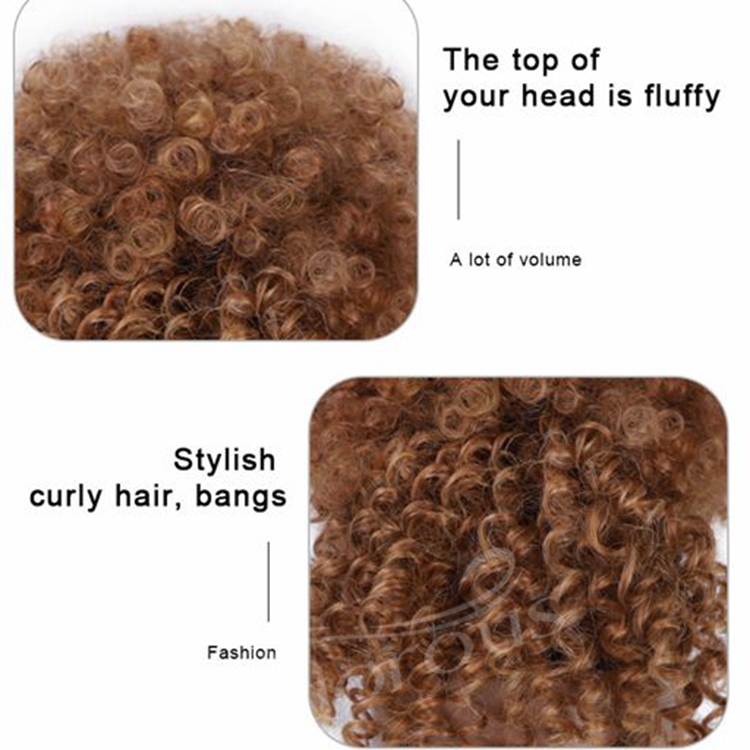 Vigorous fashion naturel draw string hair puff large clear clips messy accessories afro bun synthetic hair chignon