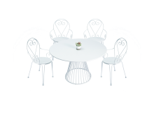 120cm Round Table and Armchairs Set of 5