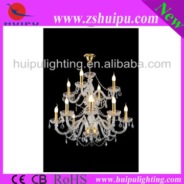 Modern golden crystal candle light pendant lamp