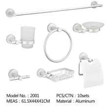 Wall Mounted Aluminum Silver Bathroom Accessory Sets