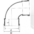 Bs5255 / 4514 Drainage Upvc Elbow 90 ° Warna Abu-abu