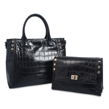 Sac fourre-tout Business Embossed Business en relief en cuir croco