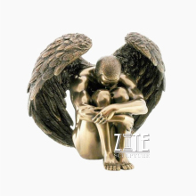 Custom casting garden bronze male angels sculpture