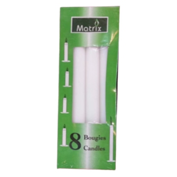 Green Box 8 pcs stick candle smooth surface