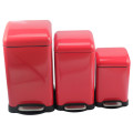 Elegante set da 3 pezzi combinato per cestino rosso