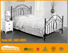Black modern double metal bed