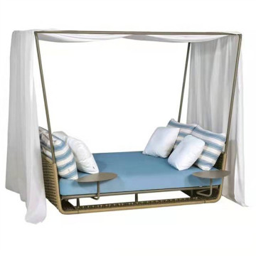 Customized Metal Furniture Day Bed Sofa Bed Frame with Canopy for Outdoors