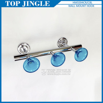 Elegant Blue Color Trumpet Shape Wall Mounted 3 Hooks