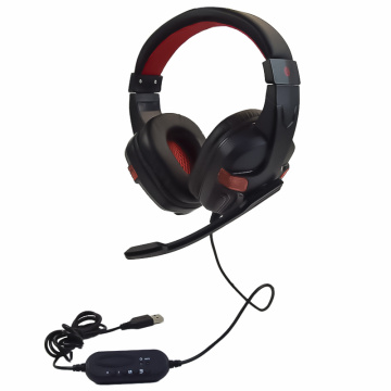 LED glowing wired gaming headset with microphone