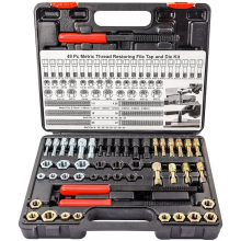 49-Piece Thread Chaser Set: UNC UNF & Metric Thread Restorer Tool Kit with Blow-Mould Case