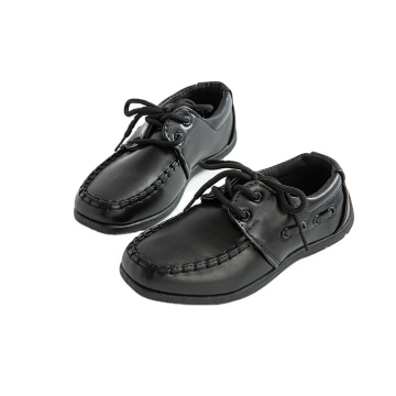 XY Students Fashion Pu Leather Dress Formal Shoes for Boys - Black School Shoes