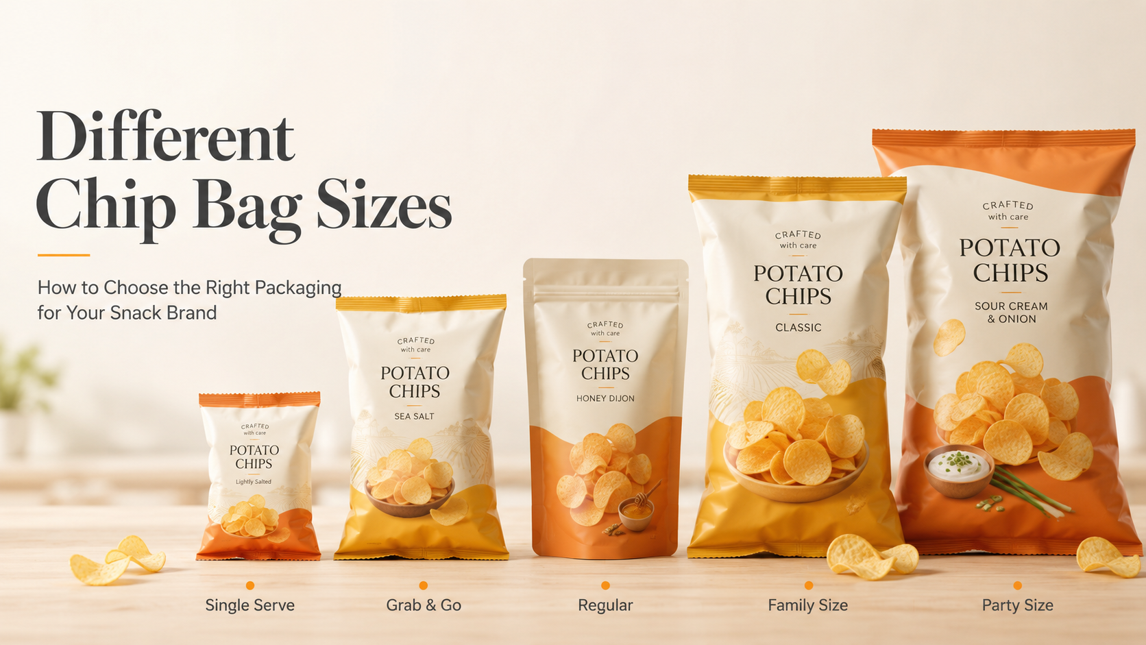 разные размеры пакетов для чипсов different chip bag sizes