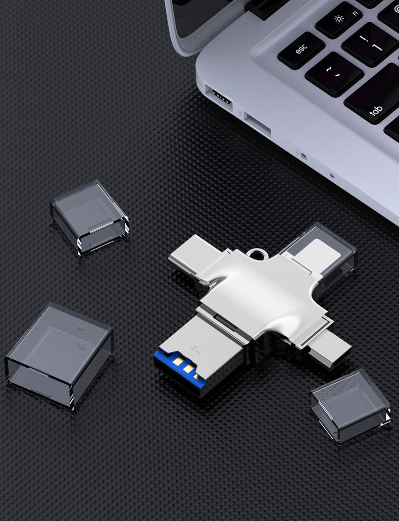 Micro Card Adapter USB 3.0 Micro SD to USB Card Reader OTG USB for Lightning Type Adapter 4 In 1 TF SD Card Reader