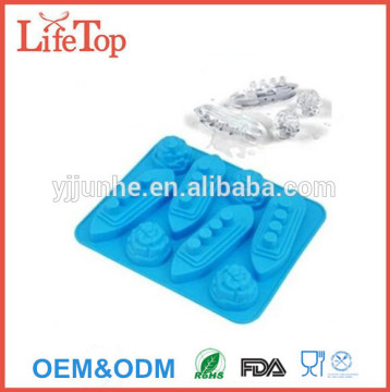 Food Grade 8 Cavities Titanic Boat Silicone Ice Cube Mould