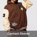 Sweats à capuche masculins à la mode brun en gros