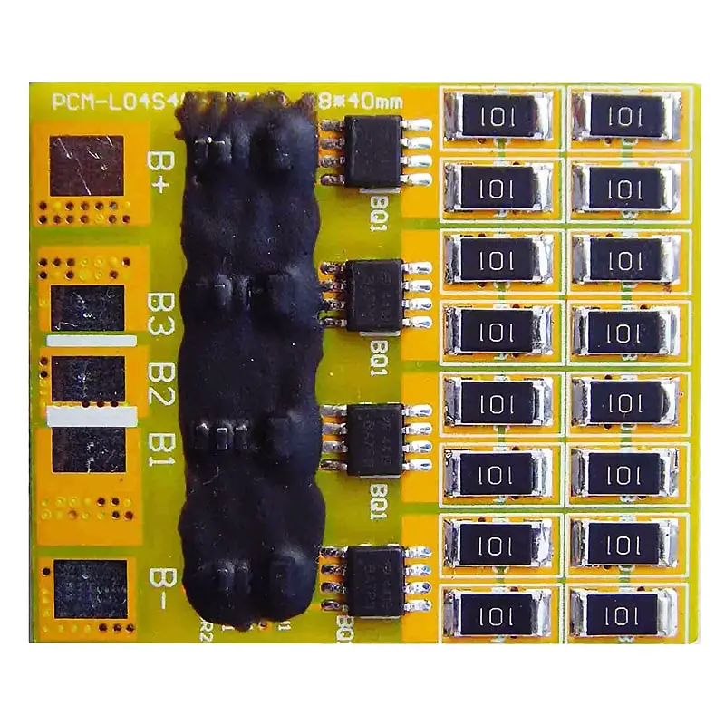 4s 40A PCM BMS for 14.4V 14.8V Li-ion/Lithium/ Li-Polymer 12V 12.8V LiFePO4 Battery Pack Size L48*W40*T4mm (PCM-L04S40-455)