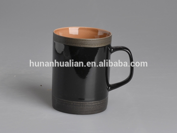 Black ceramic travel coffee mugs wholesale