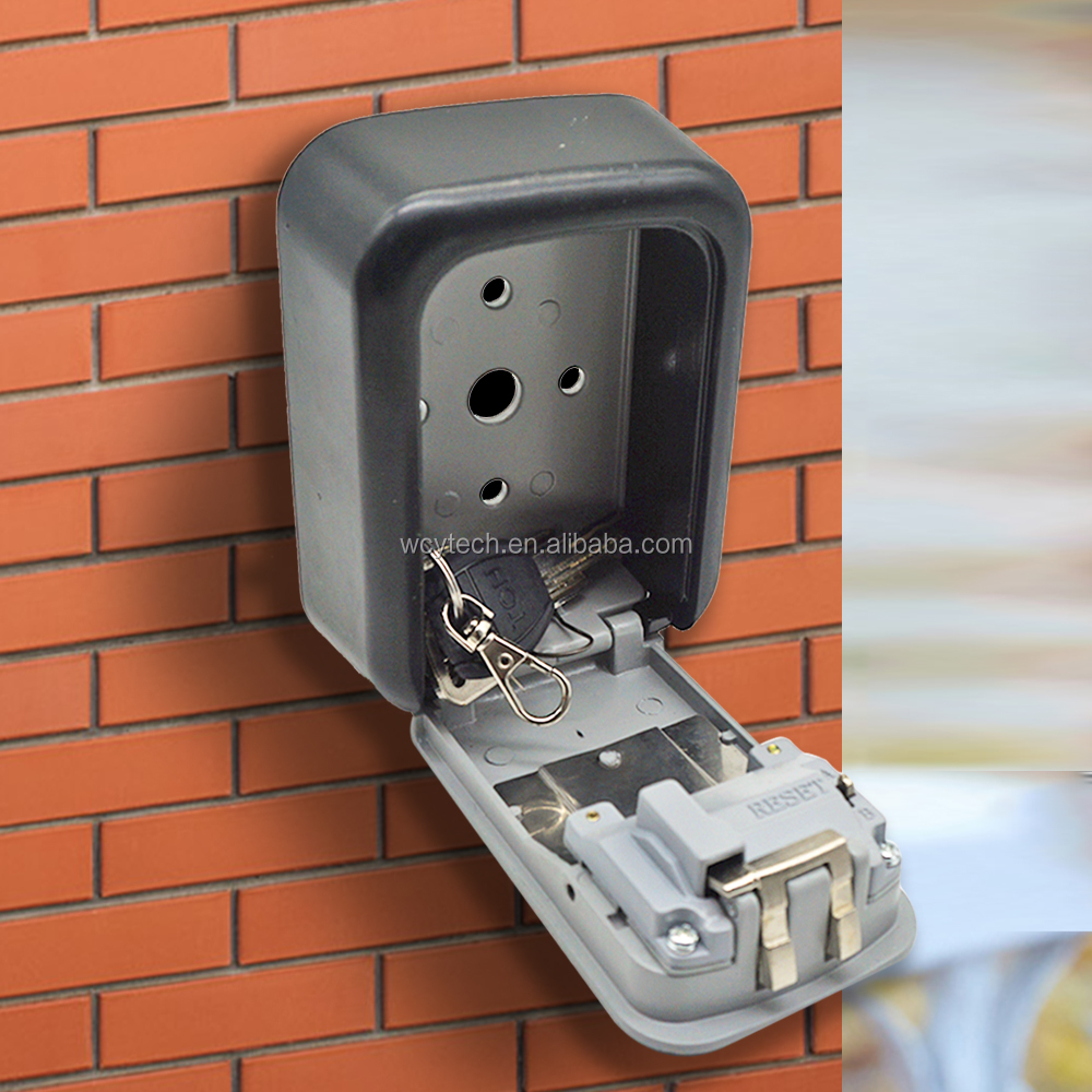 High zinc alloy posscode safe box key lock wall mounted key storage safe box with 4 screws