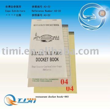 guest check with Duplicate Interleaving Carbon paper